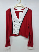 New Women’s Cowboy Threads Red White Long Sleeve Button Up Size Large TT-82