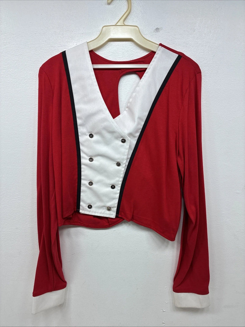 New Women’s Cowboy Threads Red White Long Sleeve Button Up Size Large TT-82