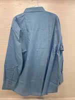 New Men’s ELY Cattleman Blue Short Sleeve Pearl Snap 18.5 X 35 2XL CC-12