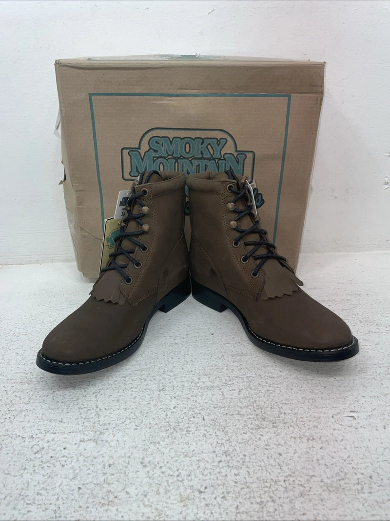 New Youth Brown Lac Up Smoky Mountain Cowboy Boots. 3046 3.5 3 1/2. 22-72