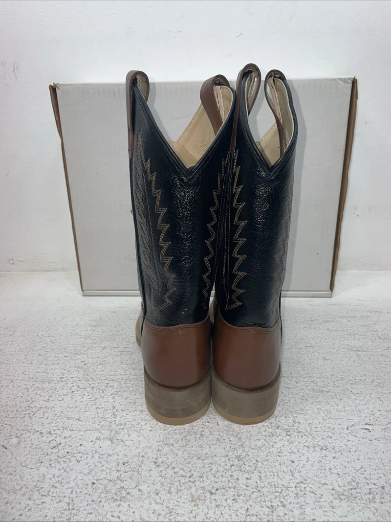 New Youth Brown Old West Cowboy Boots. 1603 Y 3.5 3 1/2. 22-27