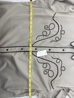 New Women’s White Horse Tan Design Long Sleeve Pearl Snap Large LL-29