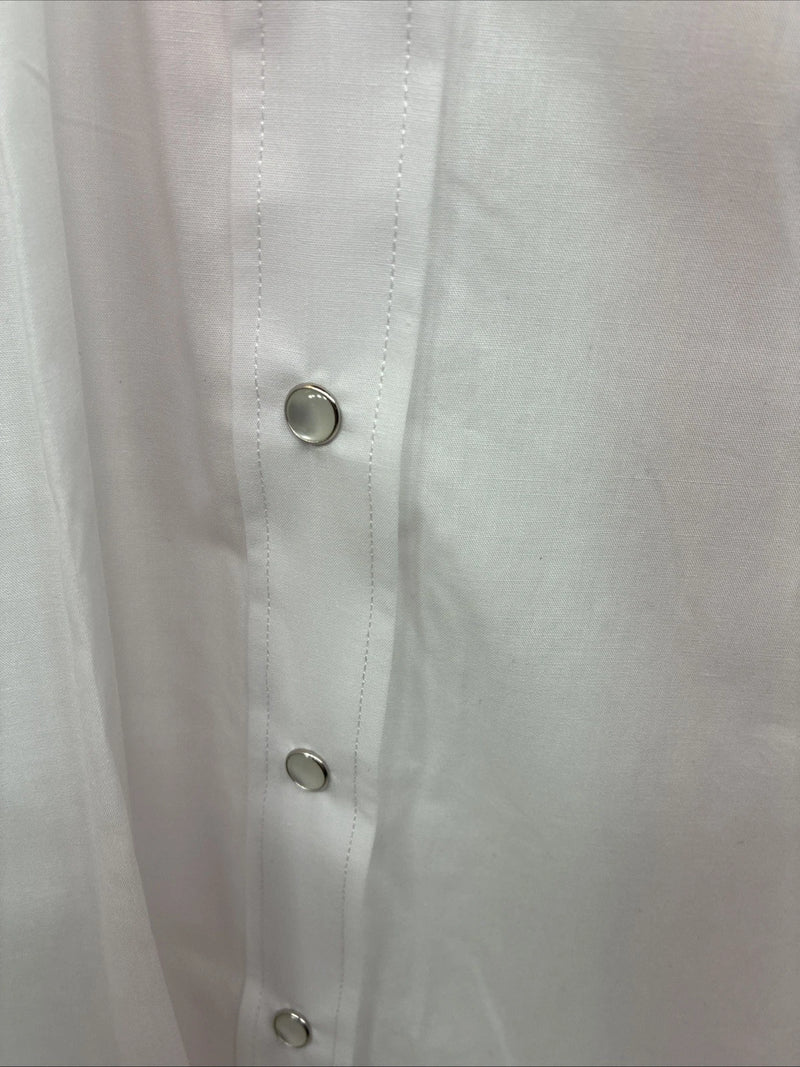 New Women’s White Horse White Gem Long Sleeve Pearl Snap 2XL II-1
