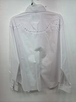 New Women’s White Horse White Gem Long Sleeve Pearl Snap XL II-32