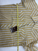 New Men’s Fenton Yellow Stripe Long Sleeve Pearl Snap 15 Medium AA-65