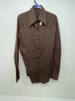 New Women’s Brown Panhandle Slim Long Sleeve Button Up Shirt #3334 3B-89