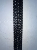 New Black Genuine Leather DBL Barrel Braided 40” Belt #N1311777 JJ-85