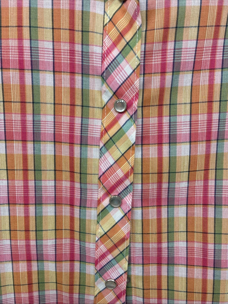 New Women’s Panhandle Slim Multicolor Plaid Long Sleeve Pearl Snap 16 X 38 II-18