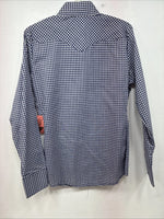 New Women’s Dickson Jenkins Blue Checker Long Sleeve Pearl Snap Size 32 LL-78
