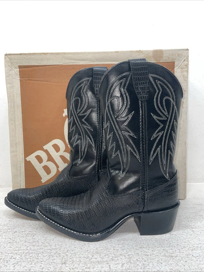 New Youth Black Bronco Cowboy Boots. B 1990 3.5 3 1/2 D. 24-139