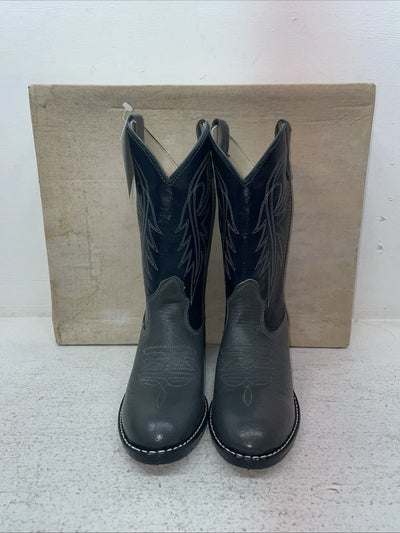 New Youth Gray Bronco Cowboy Boots. B 1892 4.5 4 1/2 D. 22-108