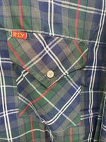 New Men’s ELY Plains Green Multicolor Plaid Long Sleeve Pearl Snap Medium M-45