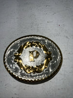 New Women’s Montana Silversmiths Gold Silver “P” Belt Buckle. 5000P A-105