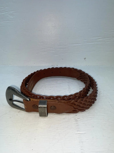 New Brown Genuine Leather Braided 32” Belt #02/4700 JJ-98