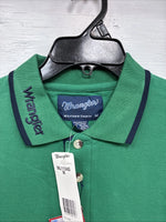 New Men’s Wrangler Green Short Sleeve Polo Shirt Medium K-64