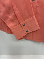 New Women’s Cumberland Pink Designed Long Sleeve Pearl Snap Large II-99