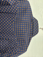 New Men’s Stockman Navy Blue Designed Long Sleeve Pearl Snap 15 Medium H-71