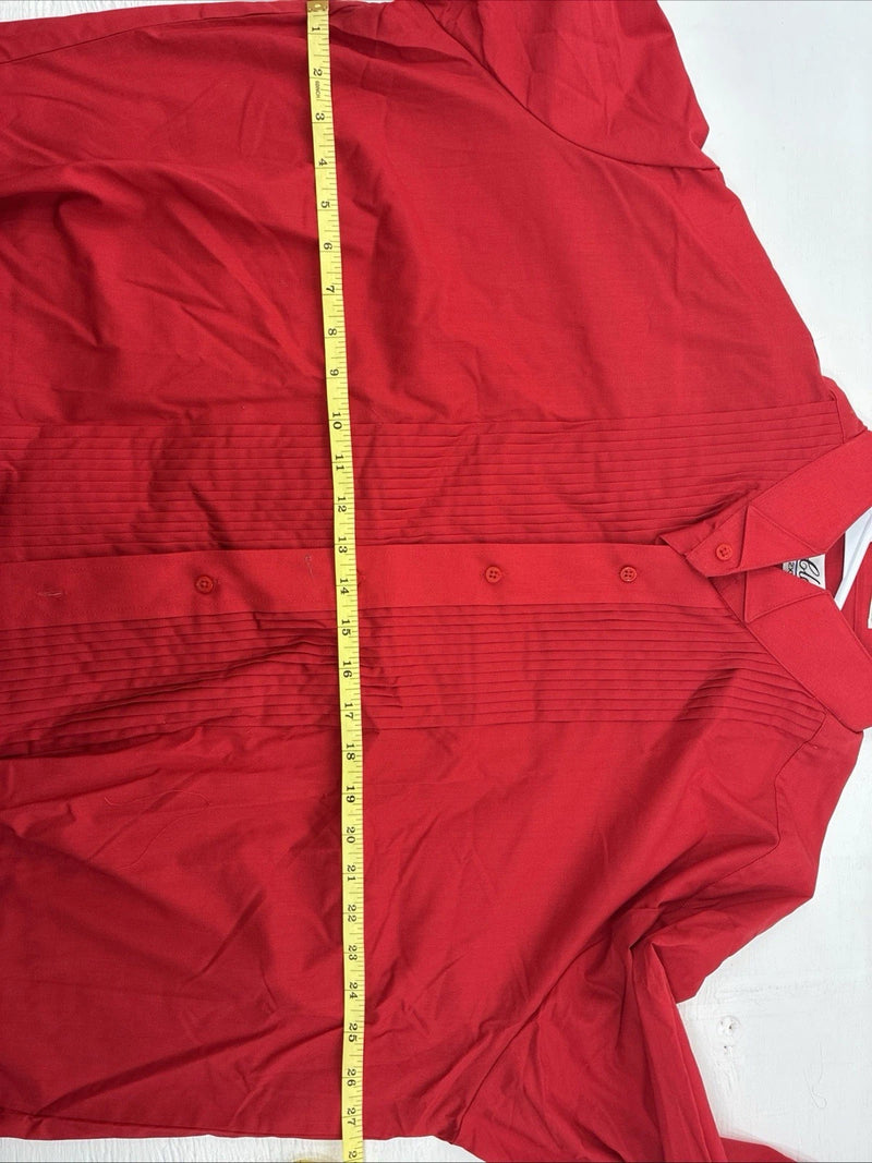 New Classix Red Long Sleeve Button Up English Shirt 18-18.5 2XL X-82
