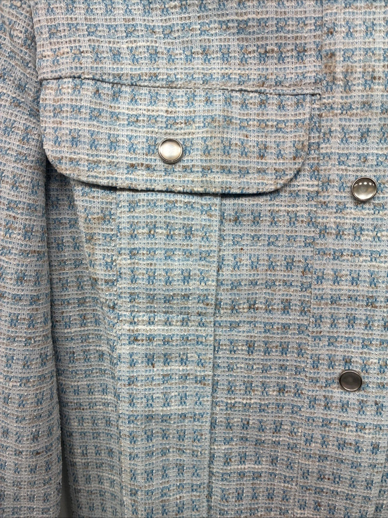 New Women’s Lee Blue Design Long Sleeve Button Up Jacket Size 11 KK-42