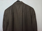 New Circle S Brown Plaid Suit Jacket 52L #25832 Y-600