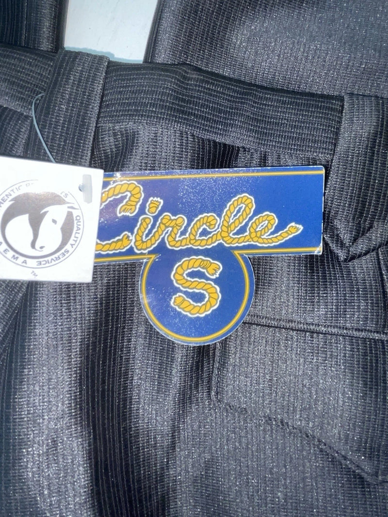 New Vintage Black Circle S Polyester Pants #CP5091 XX-86
