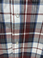 New Men’s ELY Cattleman Red White Plaid Short Sleeve Pearl Snap Large Tall X-66