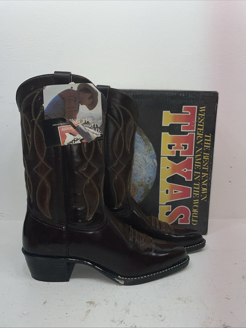 New Men’s Brown Texas Brand Cowboy Boots. 1011 11 D. 8-52
