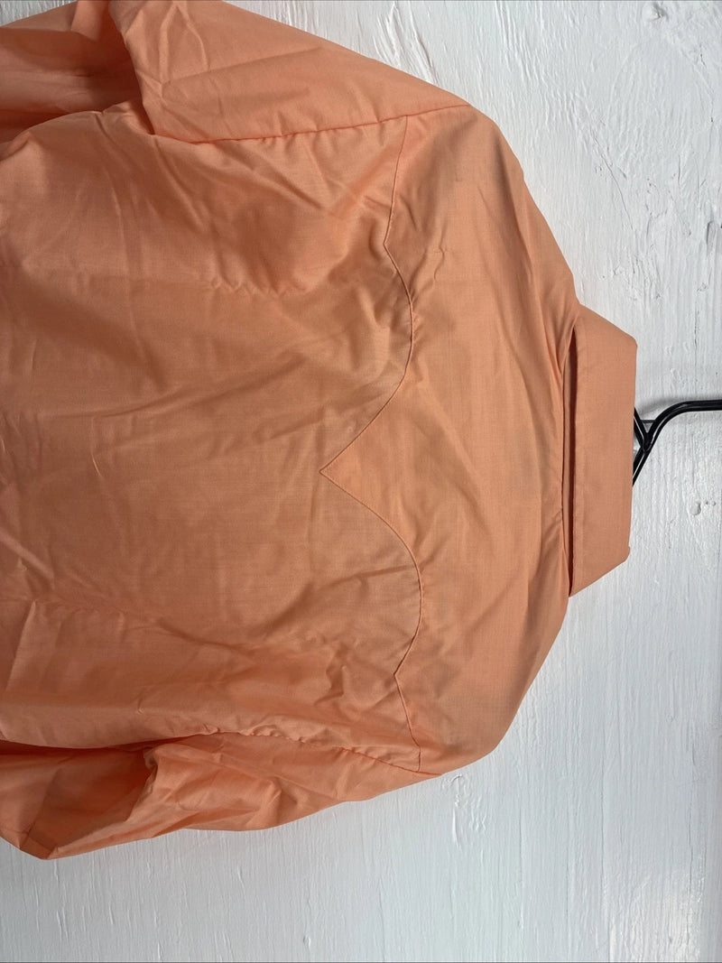 New Men’s Tem Tex Bright Orange Long Sleeve Pearl Snap 15 X 33 Medium K-91