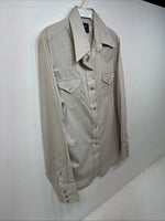 New Women’s Panhandle Slim Tan Long Sleeve Pearl Snap 16 GG-53
