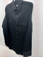 New Men’s Western Express Black Western Long Sleeve Pearl Snap XL T-42