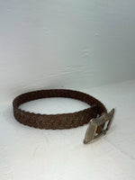 New Brown Genuine Leather Braided 26” Belt JJ-111
