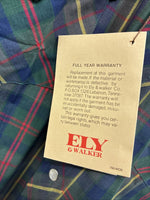 New Men’s ELY Plains Green Plaid Long Sleeve Pearl Snap 15.5 X 32 Medium R-36