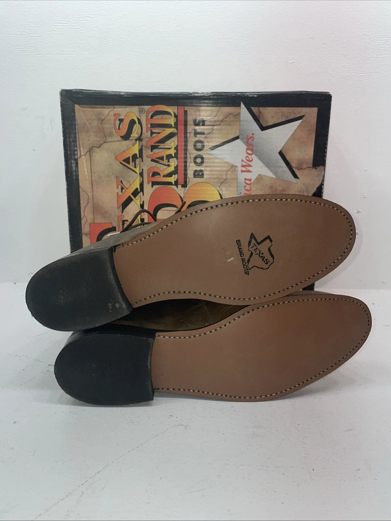 New Men’s Brown Lace Up Texas Brand Cowboy Boots. 8854 12 D. 9-58