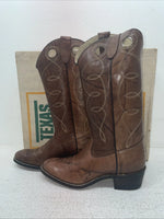 New Youth Brown Texas Brand Cowboy Boots. B 191 5.5 5 1/2 B. 2-142
