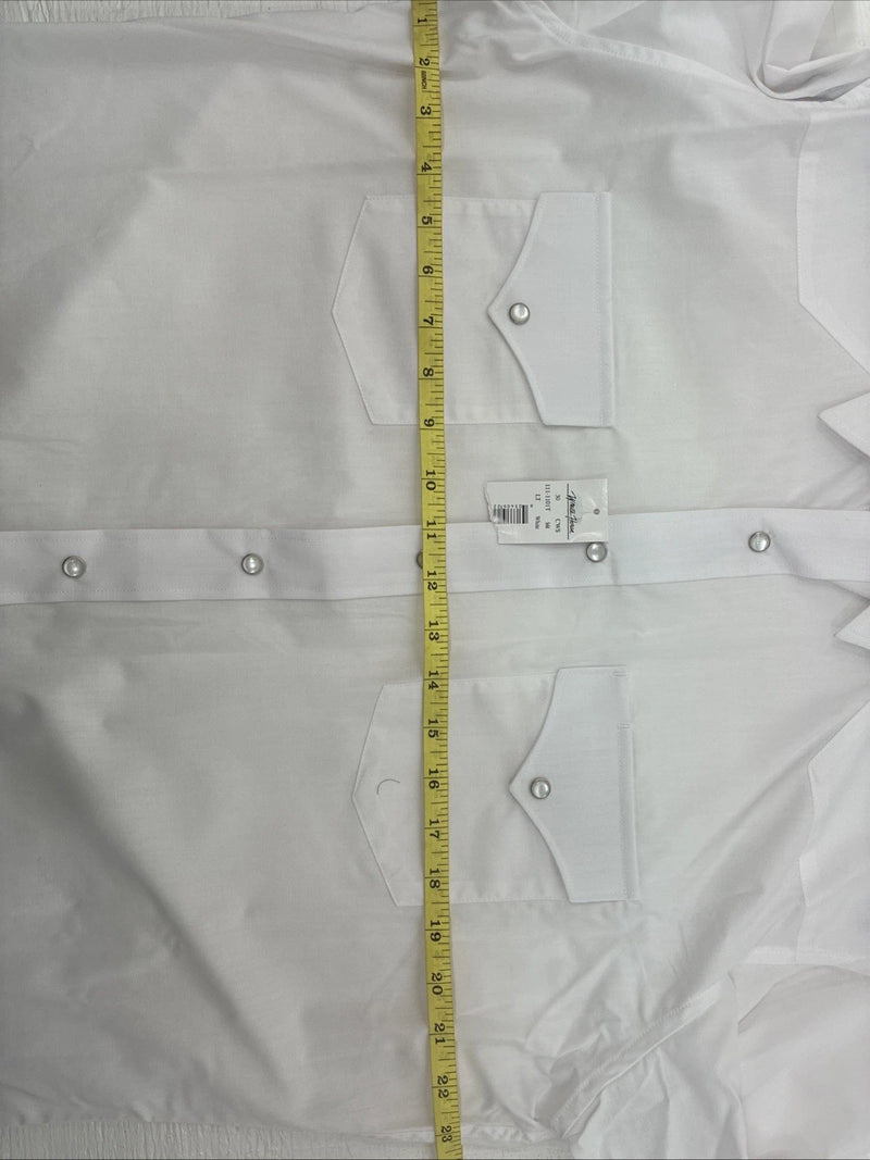 New Men’s White Horse White Long Sleeve Pearl Snap Large Tall AA-44