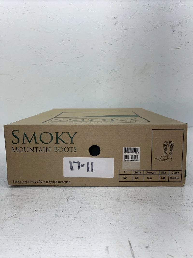 New Women’s Blue Smoky Mountain Cowboy Boots. 6245 7.5 7 1/2 M. 17-11