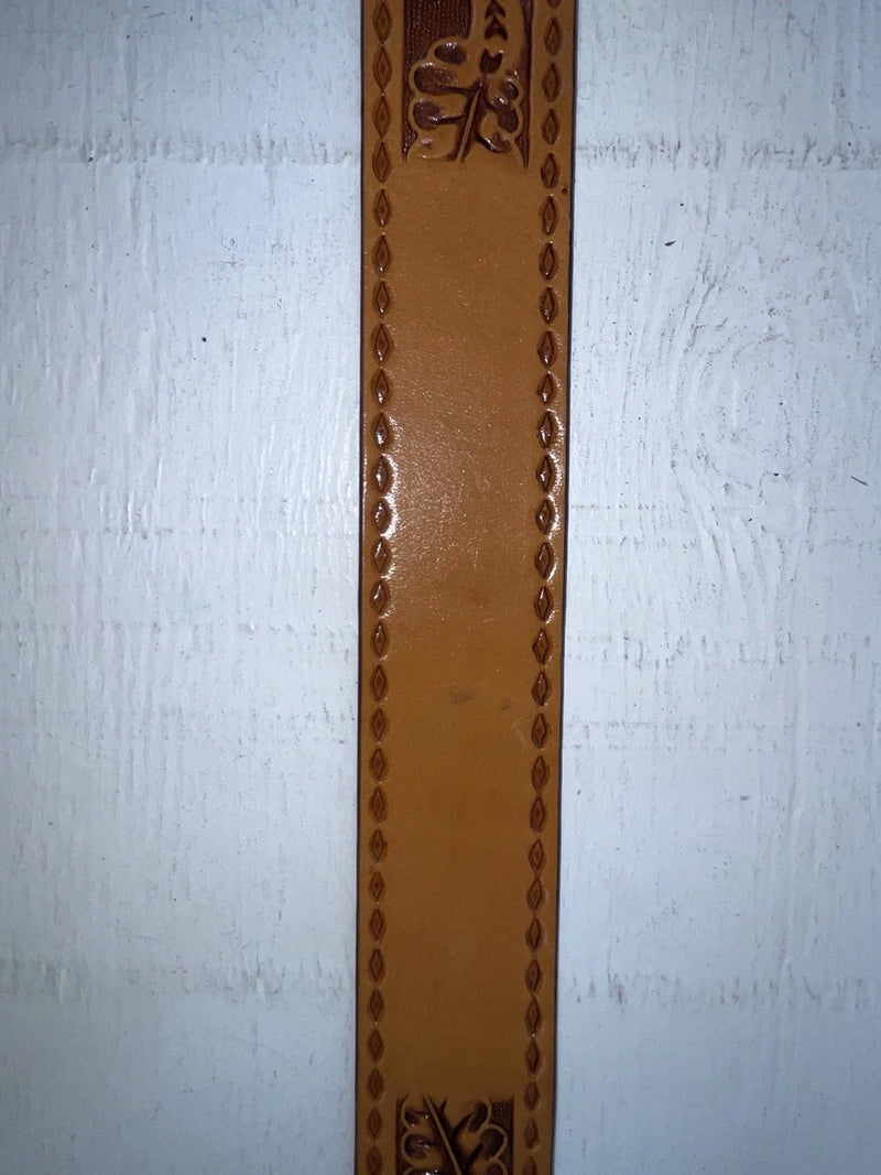 New Brown Genuine Leather Longhorn Tooled 28” Belt #82881 NN-83