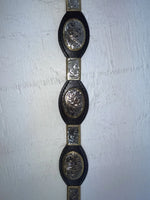 New Black Genuine Leather Double S Pendent 28” Belt #3508501 JJ-118