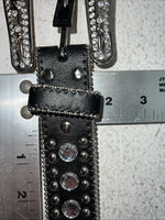 New Black Genuine Leather Blazin Roxx Cross Bling M Belt #N3510401 Z-1