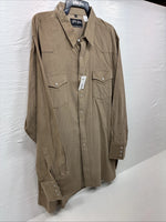 New Men’s White Horse Brown Long Sleeve Pearl Snap 2XL H-53