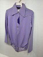 Me Women’s Panhandle Slim Purple Body Suit Long Sleeve Button Up Size 42 LL-43