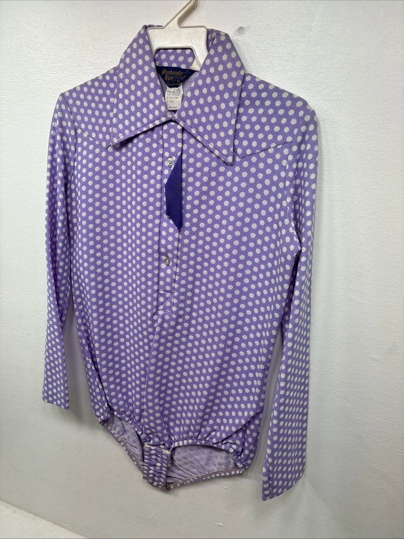 Me Women’s Panhandle Slim Purple Body Suit Long Sleeve Button Up Size 42 LL-43