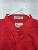 New Classix Red Long Sleeve Button Up English Short 18-18.5 2XL X-81