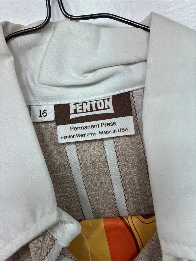 New Women’s Fenton Tan Stripe Long Sleeve Button Up Size 16 II-55