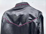 New Women’s Cumberland Black Rose Long Sleeve Pearl Snap Medium LL-86