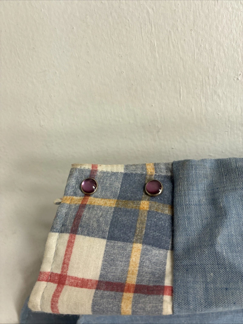 New Women’s Western Art Blue Plaid Long Sleeve Pearl Snap Size 16 TT-109