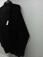 New Men’s Black White House Pearl Snap Long Sleeve Shirt. L Tall P-51