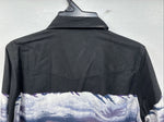 New Women’s Cumberland Blue Horse Design Long Sleeve Pearl Snap Medium YY-83