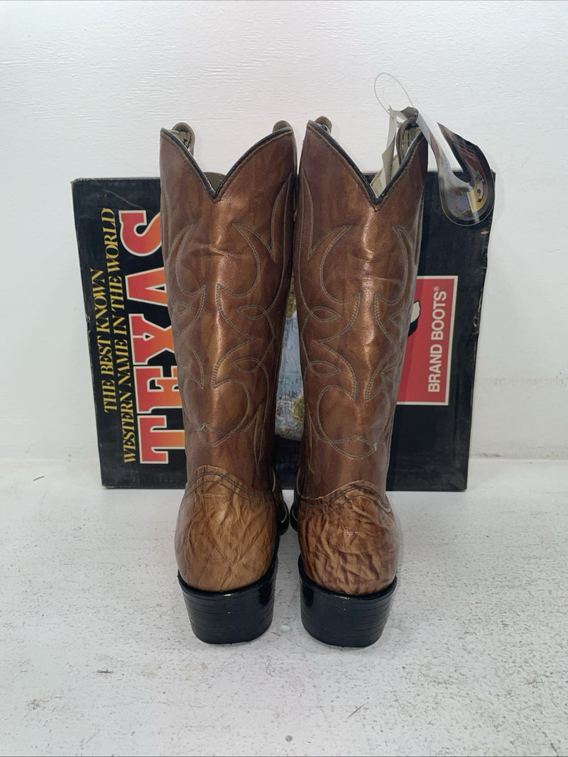 New Men’s Brown Texas Brand Cowboy Boots. 1081 8.5 8 1/2 E E. 3-88