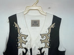 New Women’s Black White 1849 Authentic Ranchwear Cut Off Zip Up Vest M 3B-68